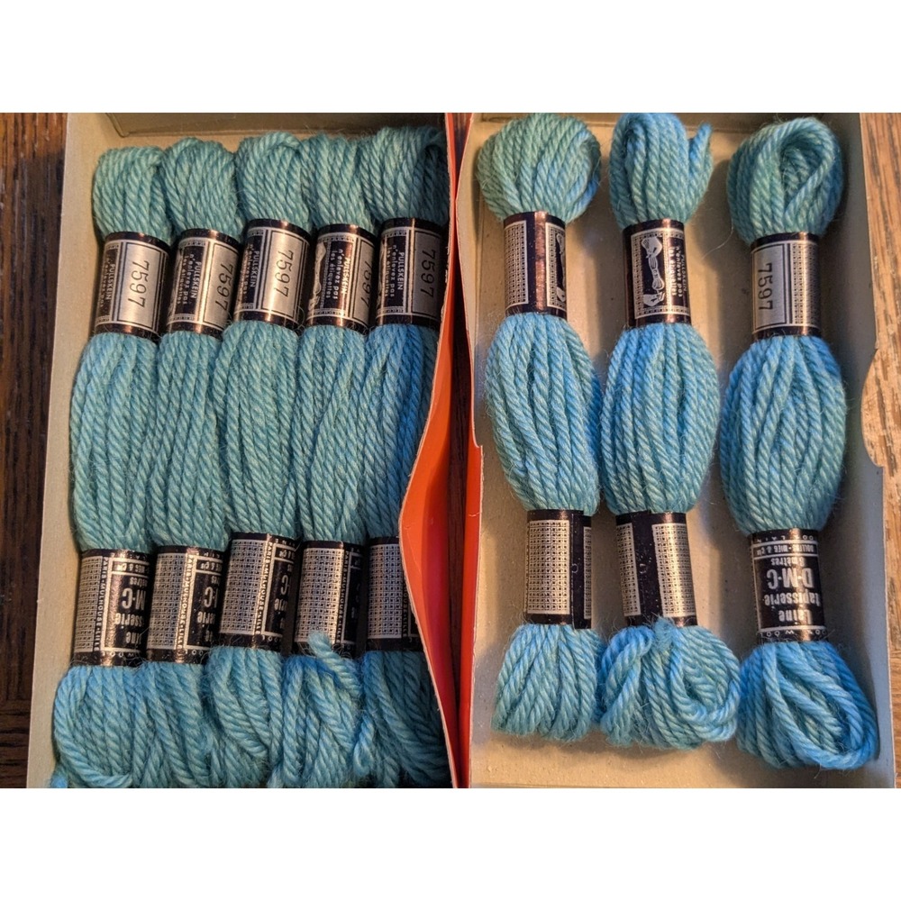 8 Skeins Laine Tapisserie DMC 100% Wool 8 Meters ea #7597 Turquoise
